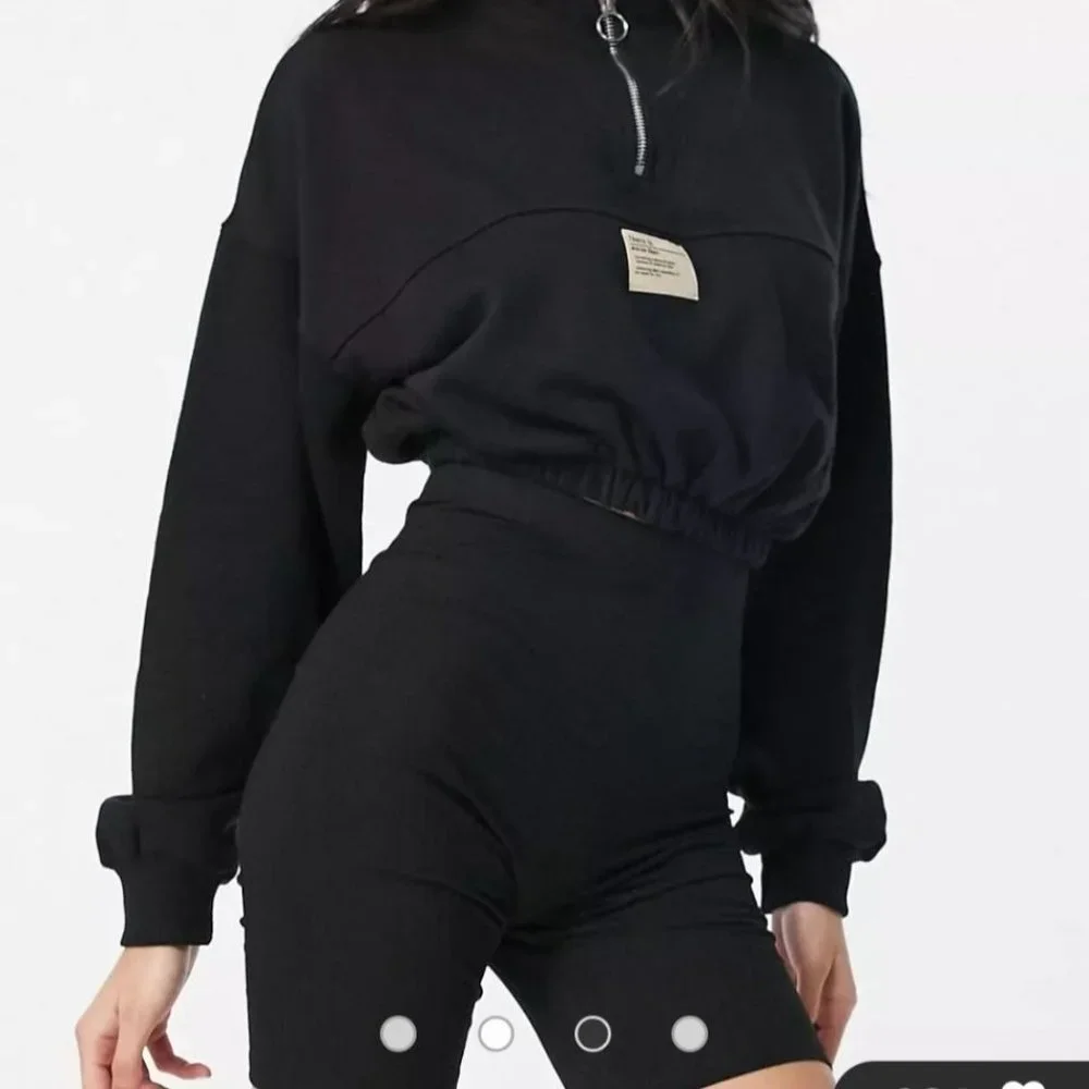 ASOS DESIGN legging‎ shorts in rib in black Size US 4